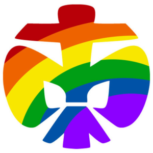 DPSG-Lilie in Regenbogenfarben